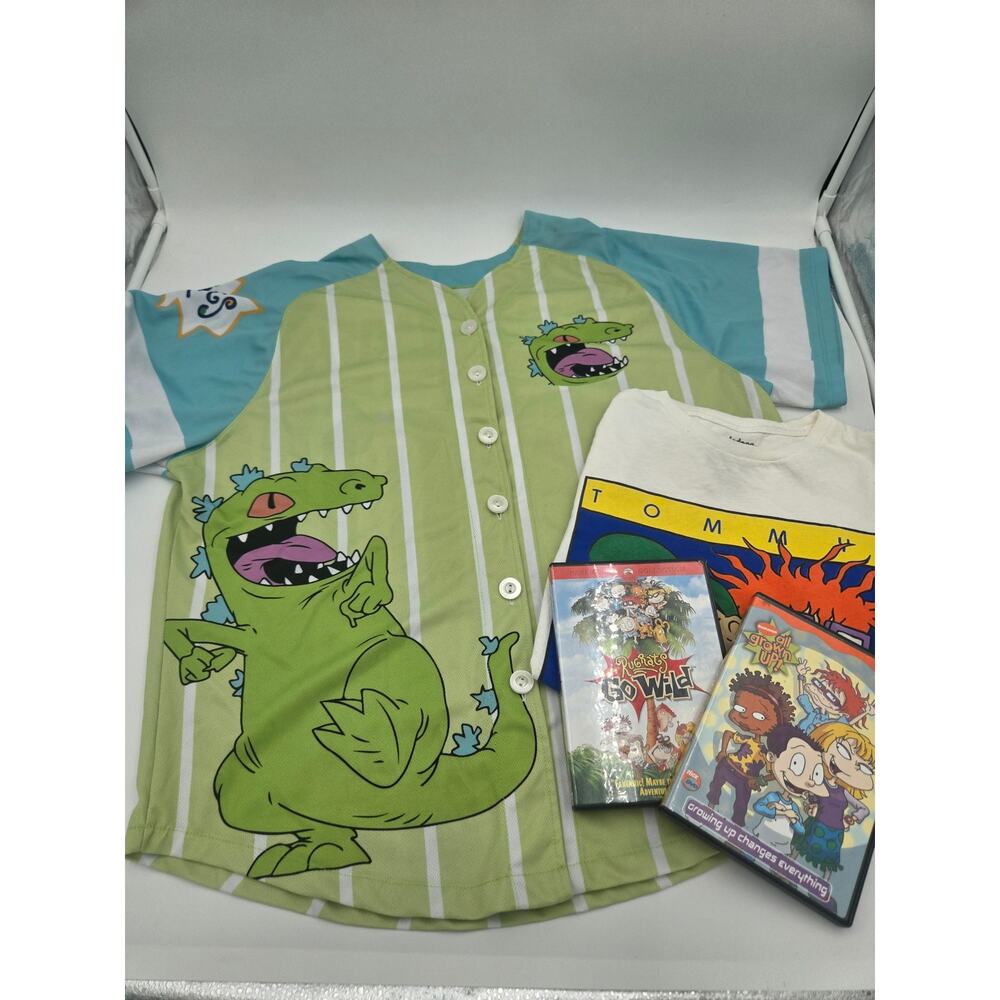 Rugrats Reptar Jersey Large Tee Movies Bundle Y2K Nickelodeon Lot